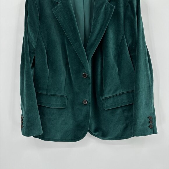 TALBOTS jacket blazer emerald green plus 22W velvet velour party preppy woman - Picture 4 of 8